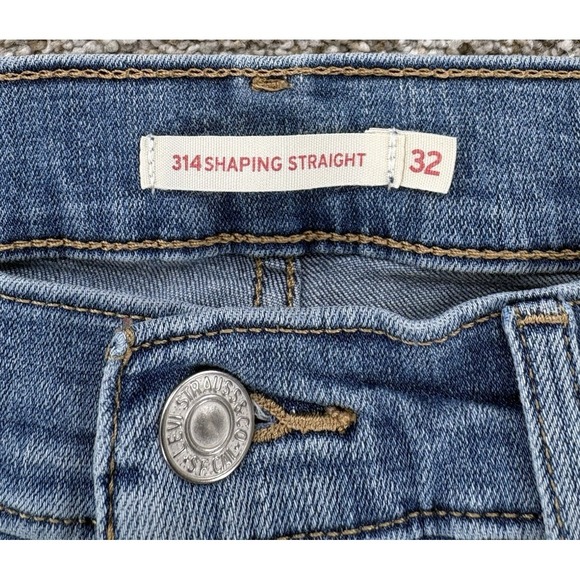 Levi's 314 Shaping Straight Jeans Women's 32 Blue Medium Wash Supportive Stretch - Picture 3 of 10